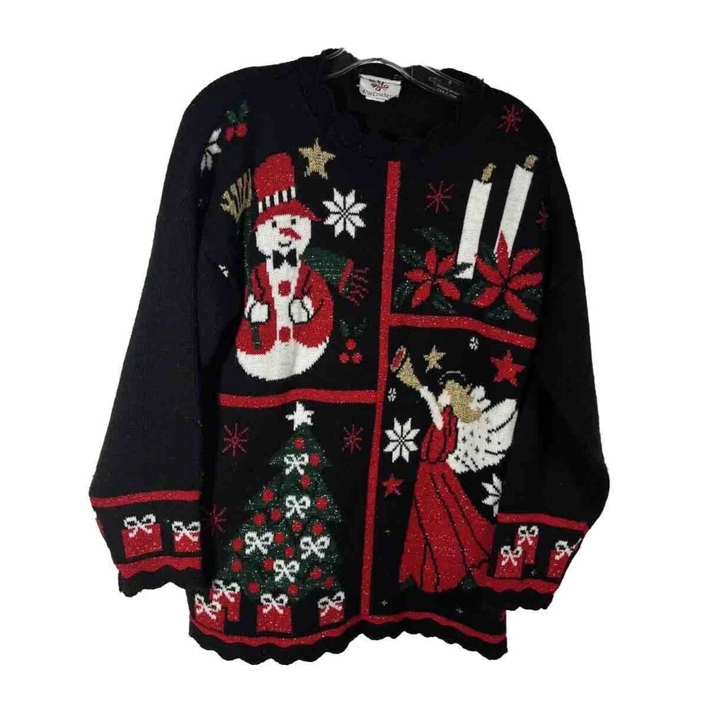 Vintage Nutcracker Women’s Ugly Christmas Sweater Size S Y2K Angel Holiday